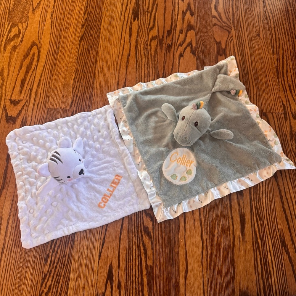 Douglas Baby Lovey Monogram Embroidered “Collier ” NWOT Fleece Minky Plush Toy